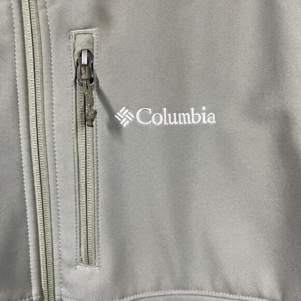Columbia Jacket Mens Medium Green Softshell Durable Water Wind Resistant Hiking - Picture 7 of 12